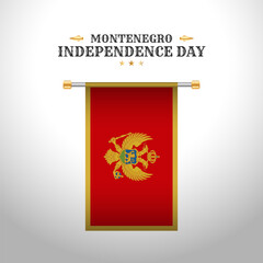 Montenegro Independence day hanging flag background illustration