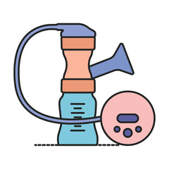 Breast pump vector icon.Realistic vector icon isolated on white background breast pump .