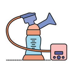 Breast pump vector icon.Realistic vector icon isolated on white background breast pump .