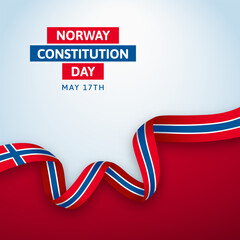 Happy Norway Constitution Day Vector Template Design Illustration - obrazy, fototapety, plakaty
