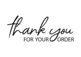 Thank you for your order text design vector 