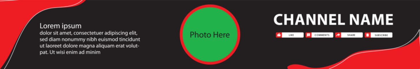 Youtube Channel cover design template. Easy to editable template and easy to use for your website. 