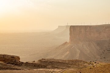 The Jabal Tuwaiq Mountains, with desert landscape, Riyadh, Saudi Arabia