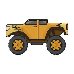 Monster truck vector icon.Color vector icon isolated on white background monster truck.