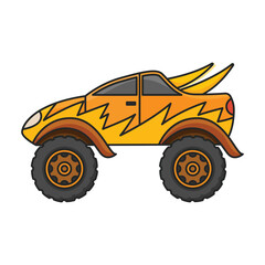 Monster truck vector icon.Color vector icon isolated on white background monster truck.