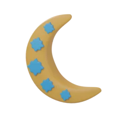 Selbstklebende Fototapeten 3D crescent moon Illustration © fuwa