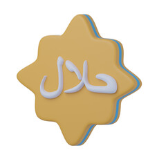 3D Halal Sign Illustration