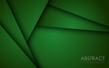 Plakat abstract green gradient papercut overlap layers background. eps10 vector