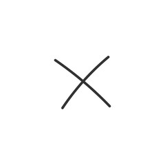 Hand drawn delete vector icon. Delete flat sign design. Remove linear symbol pictogram. UX UI icon