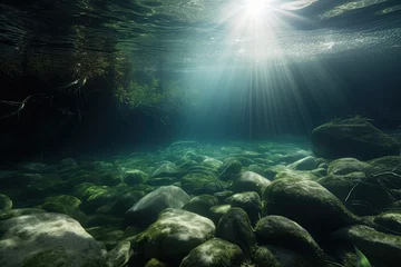 Foto op Aluminium underwater scene of a river, created with AI, generative AI, AI © RMKD