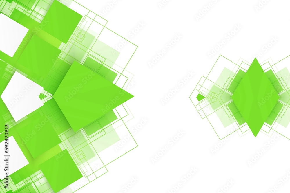 Poster abstract background with simple neon green square or rectangle geometrical shapes