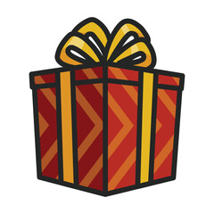 Gift box vector icon.Color vector icon isolated on white background gift box .