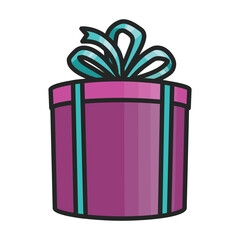 Gift box vector icon.Color vector icon isolated on white background gift box .