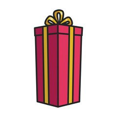 Gift box vector icon.Color vector icon isolated on white background gift box .