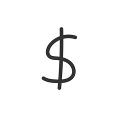 Hand drawn money icon. Cash icon. Cash flat sign design. Money symbol. Cash icon. Dollar pictogram. UX UI icon. Linear icon