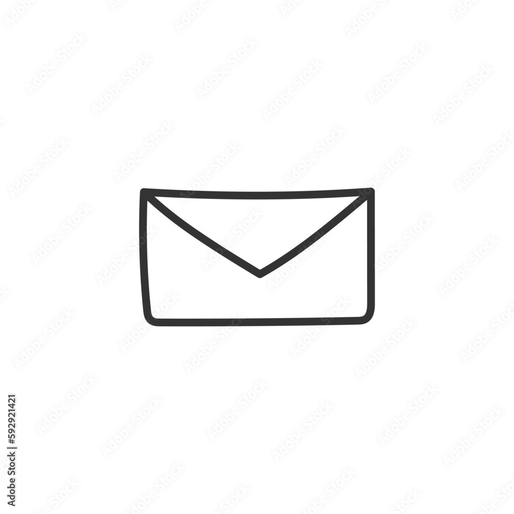Poster hand drawn envelope icon. mail vector icon. message sign. opened envelope icon. letter linear vector