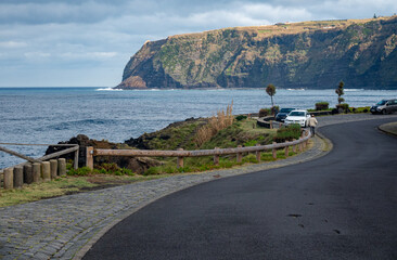 View of coastline in Azores, Sao Miguel, Portugal