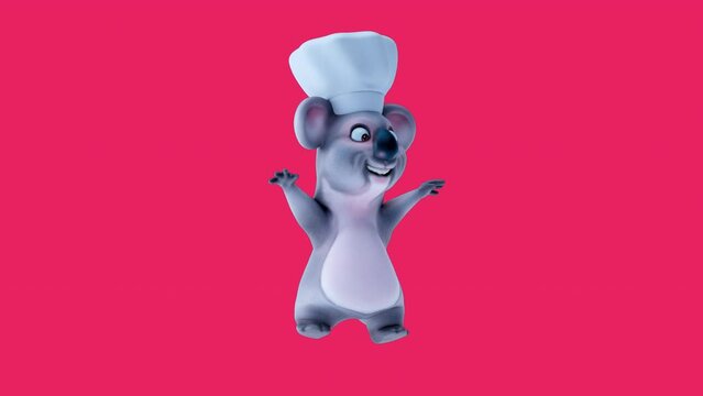 Fun 3D cartoon koala dancing (with alpha channel)
