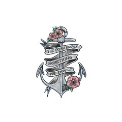 traditional tattoo style nautical anchor illustration