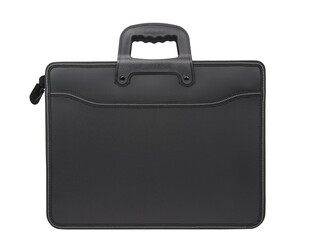 black briefcase isolated on white background