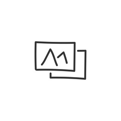 Hand drawn picture icon. Picture image flat sign design. Picture vector icon. Gallery symbol pictogram. UX UI icon. Linear icon