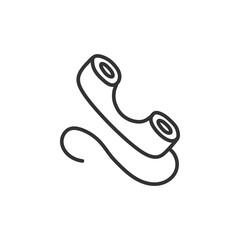 Hand drawn handset vector icon. Hand drawn phone handset flat sign design. Handset sybmol pictogram. UX UI icon. Linear icon