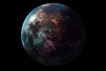 view of a Futuristic Planet exoplanet, living on other planets, aliens, telescope