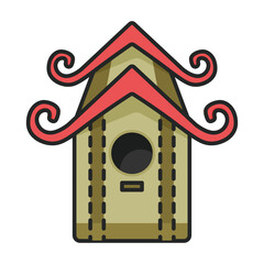 Birdhouse vector icon.Color vector icon isolated on white background birdhouse.