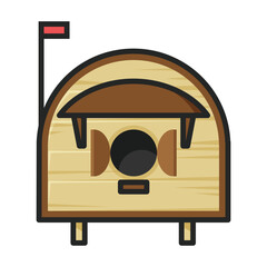 Fototapeta premium Birdhouse vector icon.Color vector icon isolated on white background birdhouse.