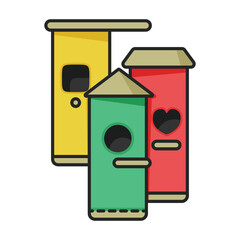 Birdhouse vector icon.Color vector icon isolated on white background birdhouse.
