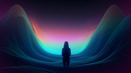 Psychic waves aura. Surreal minimalism