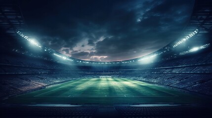Fototapeta na wymiar Stadium in lights and flashes. Generative AI 