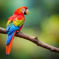 Obraz premium Pair of colorful parrots perched - KI generiert 
