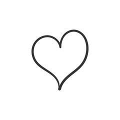 Hand drawn heart vector icon. Heart vector sign. Love heart icon. Valentines day heart icon. Heart flat symbol. UX UI icon. Linear icon