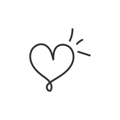 Hand drawn heart vector icon. Heart vector sign. Love heart icon. Valentines day heart icon. Heart flat symbol. UX UI icon. Linear icon