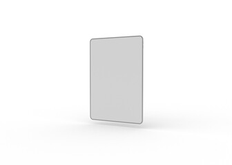 3D Rendering Modern white tablet computer with blank screen isolated