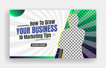 Youtube video thumbnail or web banner template for business video cover and business webinar video thumbnail design