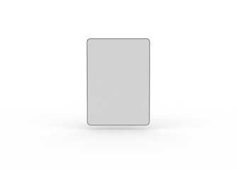 3D Rendering Modern white tablet computer with blank screen isolated
