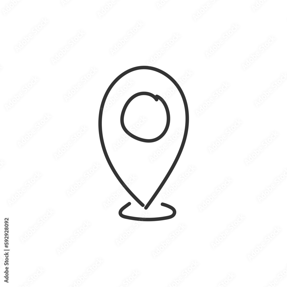 Aufkleber hand drawn destination point vector icon. location in map tag vector sign. navigation icon. position