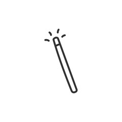 Hand drawn magic wand with stars flat sign design. Magic wand vector icon. Pictogram of magic wand symbol. Hand drawn icon. UX UI icon. Linear icon