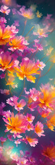 Fototapeta na wymiar Colorful spring flowers. AI generated illustration