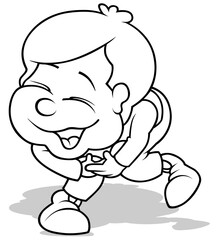 Naklejka premium Drawing of a Laughing Boy