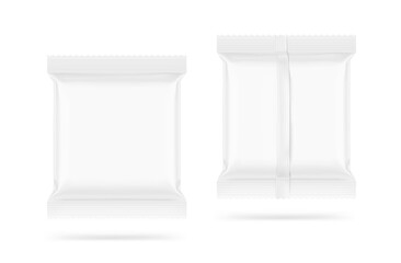 Pillow bag mockup. Vector illustration isolated on white background. Front and back view. Ready to use for your design. Great for presenting your product on small displays, catalogs, previews. EPS10.