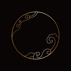 Vector of a vintage circle with waves - perfect for background