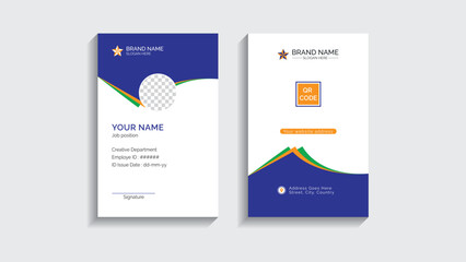 Corporate id card vector design template in vertical layout. file, easy editable file.