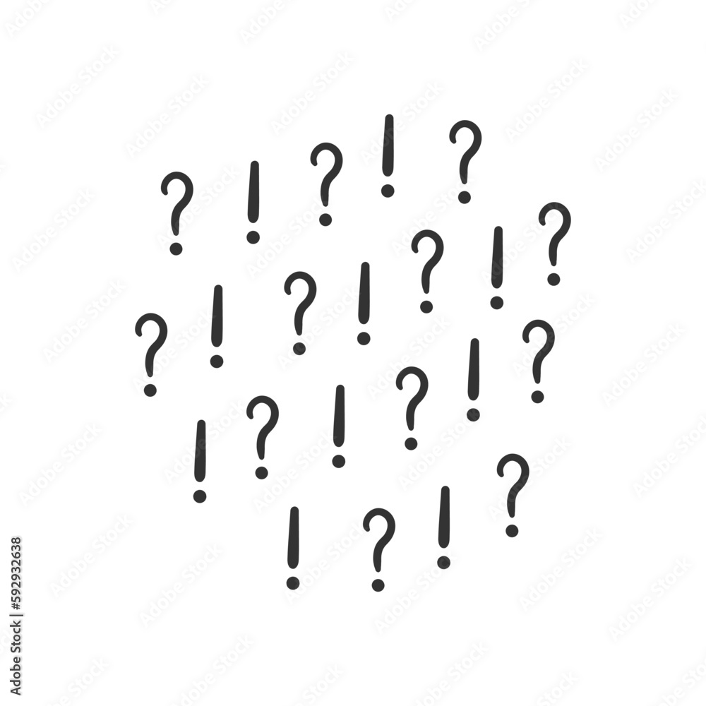 Poster hand drawn question vector line icon. question flat sign design. question linear symbol pictogram. u