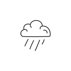 Hand drawn rain vector icon. Cloud flat sign design. Rainy cloud vector symbol pictogram. Rainfall icon. UX UI icon. Linear icon