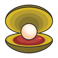 Pearl shell vector icon.Color vector icon isolated on white background pearl shell.