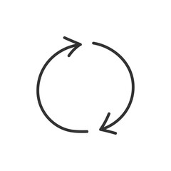 Hand drawn refresh vector icon. Reload flat sign design. Undo vector icon. Redo symbol. Update icon. Rotation sign. Arrow icon. Refresh flat symbol pictogram. UX UI icon. Linear icon
