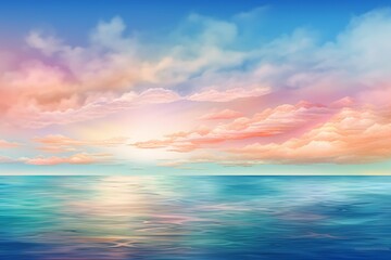 Obraz na płótnie Canvas Beautiful Horizon Landscape Peaceful Generative AI.